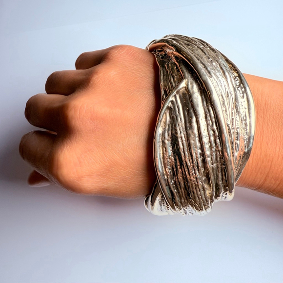 HUGE Didae Shablool Israel 925 Sterling Silver 40mm Wide Bangle Bracelet NWT! - Picture 10 of 12